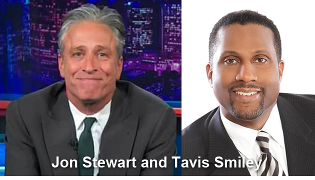 Jon Stewart and Tavis Smiley